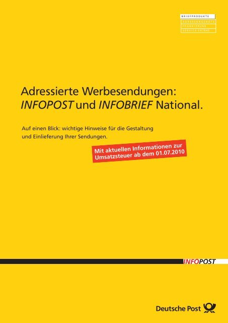 Adressierte Werbesendungen: INFOPOSTund INFOBRIEF National.