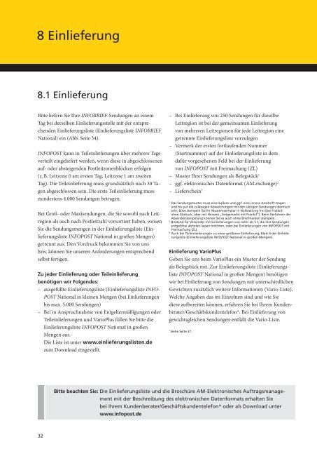 Adressierte Werbesendungen: INFOPOSTund INFOBRIEF National.