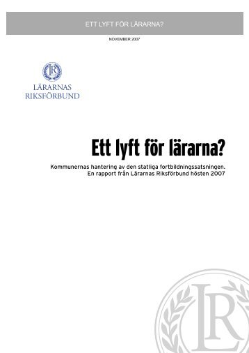 Ett lyft för lärarna? - Lärarnas Riksförbund