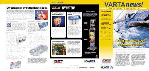 NYHETER! - Partnernet.varta-automotive.co.uk - VARTA