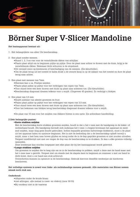 Börner Super V-Slicer Mandoline
