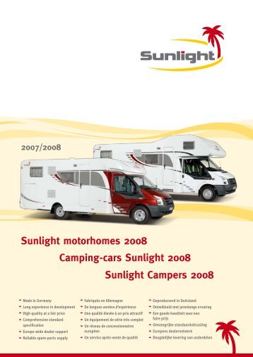 Sunlight motorhomes 2008 Camping-cars Sunlight 2008 Sunlight ...