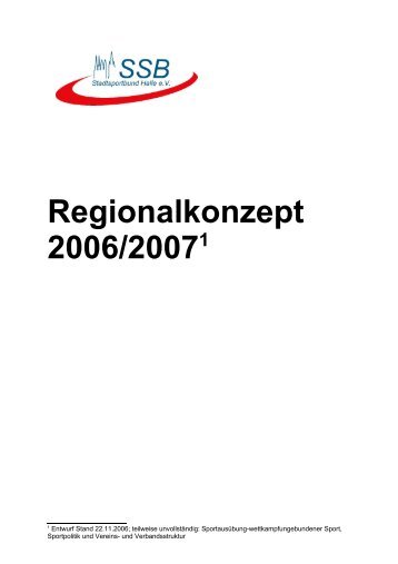 Regionalkonzept 2006/20071 - Stadtsportbund Halle e.V.