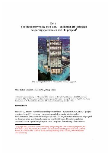 Del 1: Ventilationsstyrning med CO2 – en metod att ... - SenseAir