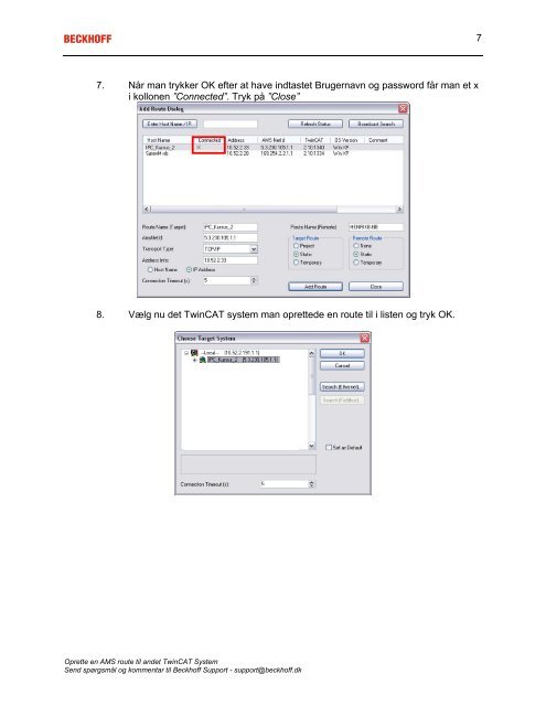 APP-NOTE 609015 Oprette en AMS route til andet TwinCAT System