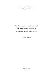 Einführung in die Morphologie der deutschen Sprache 1