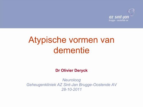 Atypische vormen van dementie - SEL