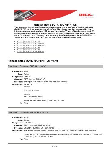 Release notes Sc1x3 @CHIP-RTOS V1.10 ... - Beck IPC Gmbh