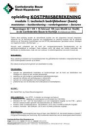 opleiding KOSTPRIJSBEREKENING module 1 - Confederatie Bouw