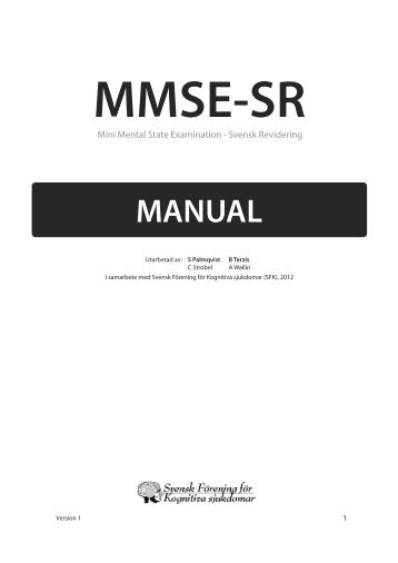 MMSE-SR manual ver 1 färg - Svenskt Demenscentrum