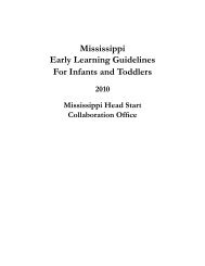 Mississippi Early Learning Guidelines For Infants and Toddlers