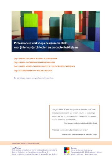 Professionele workshops designsemantiek voor (interieur ... - City of 8