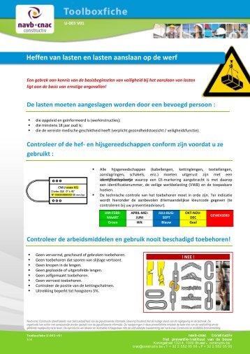 Heffen van lasten en lasten aanslaan op de werf - ffc Constructiv