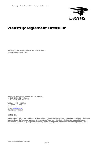 KNHS Wedstrijdreglement dressuur