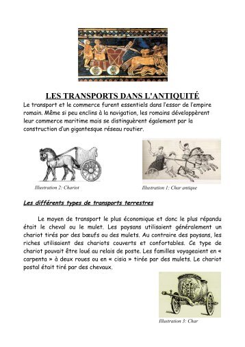 LES TRANSPORTS DANS L'ANTIQUITÉ