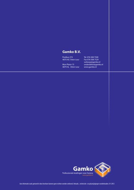 Gamko Brochure 2012 - Lassche en Keizer