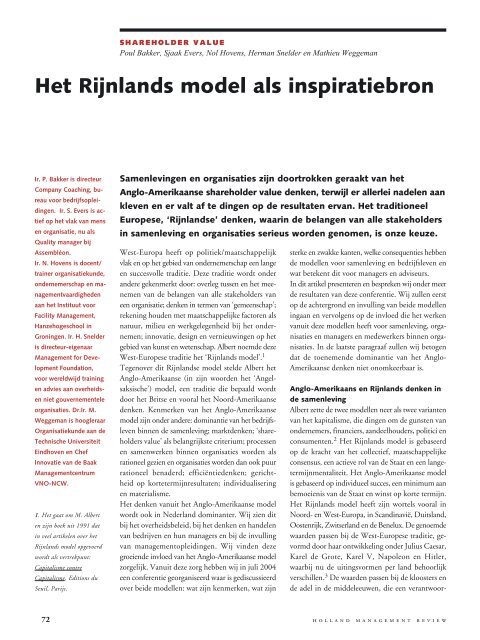Het Rijnlands model als inspiratiebron - Rijnland-weblog