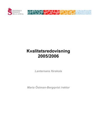 Kvalitetsredovisning 2005/2006 - Sundsvall