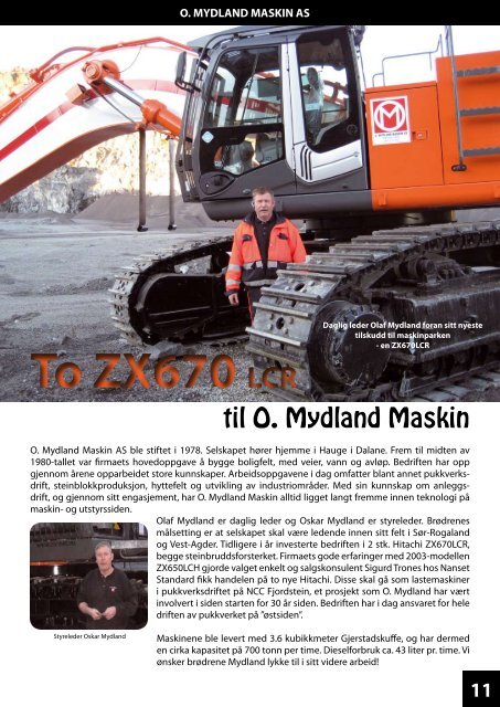 120 tonns Hitachi til Norsk Stein - Nasta AS