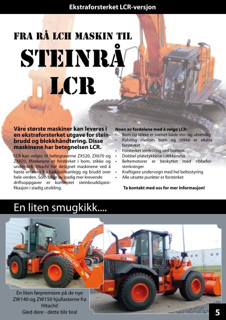 120 tonns Hitachi til Norsk Stein - Nasta AS