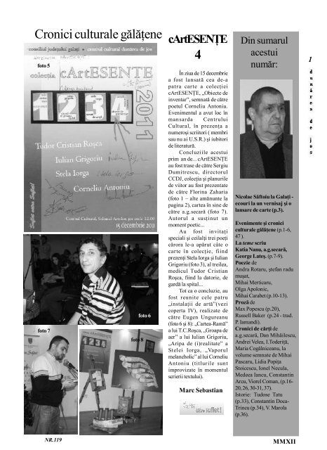 Revista “Dunărea de Jos” – Nr.119 - Centrul Cultural Dunarea de ...