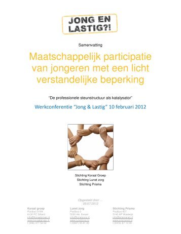 Maatschappelijk participatie van jongeren met een ... - Jong en lastig