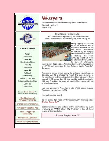 2010 June Issue - Whispering Pines Nudist Resort