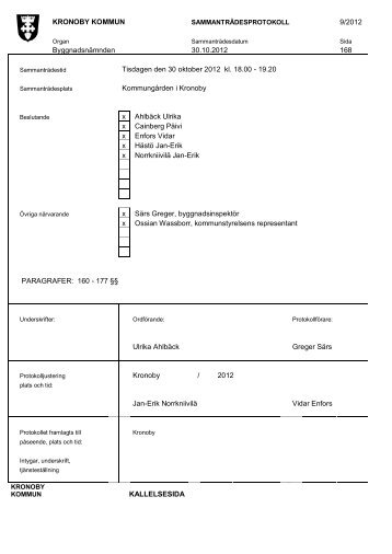 Protokoll 30 10 12 - Kronoby kommun