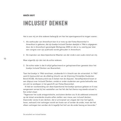 DE ACTUALITEIT VAN INCLUSIEF DENKEN - Hogeschool Utrecht