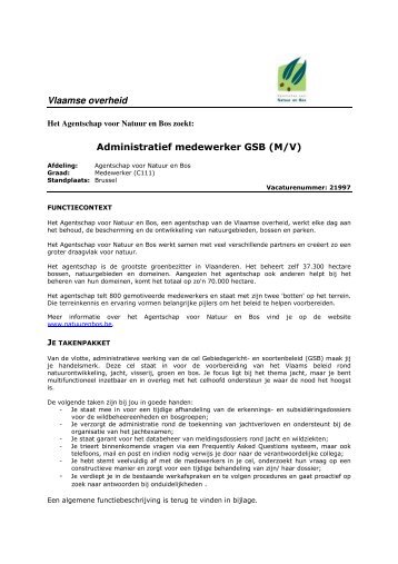 Vlaamse overheid Administratief medewerker GSB (M/V) - Jobpunt ...