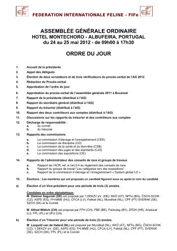 ASSEMBLÉE GÉNÉRALE ORDINAIRE ORDRE DU JOUR - NRR