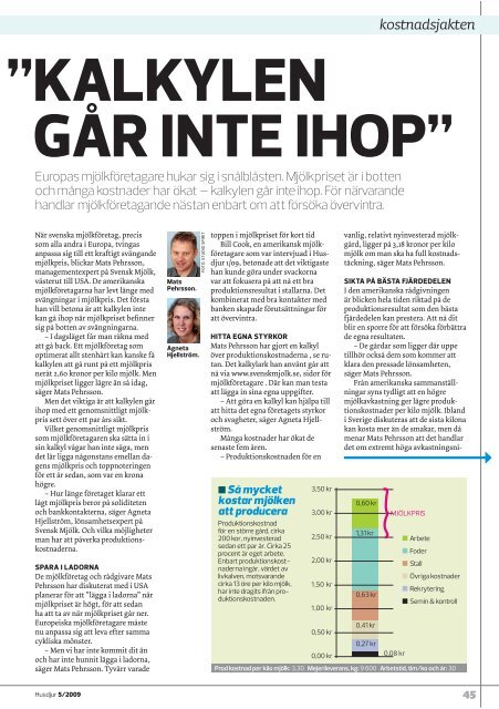 Kostnadsjakten Husdjur nr 5 2009 - Svensk Mjölk