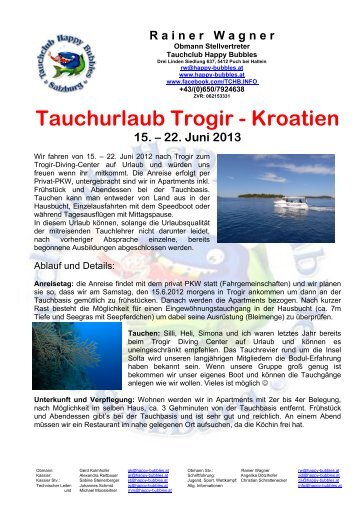 Tauchurlaub Trogir - Kroatien - Tauchclub Happy Bubbles