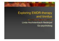 Exploring EMDR-therapy and tinnitus - Ned.Ver.Audiologie
