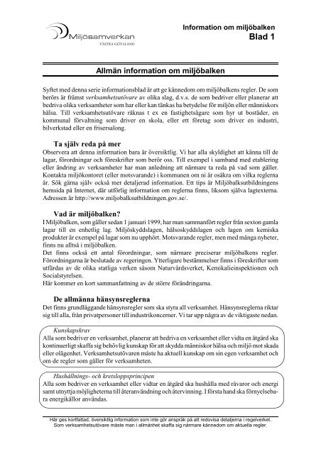 Blad 1 - Miljösamverkan Västra Götaland