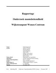 Rapportage Onderzoek naamsbekendheid Wijksteunpunt Wonen ...