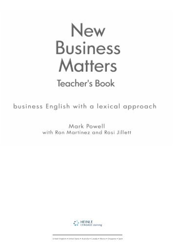 New Business Matters Teacher Resource Book - Heinle