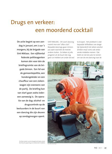 Drugs en verkeer: een moordend cocktail - Federale politie