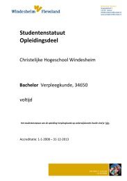 Studentenstatuut Verpleegkunde - Windesheim Flevoland