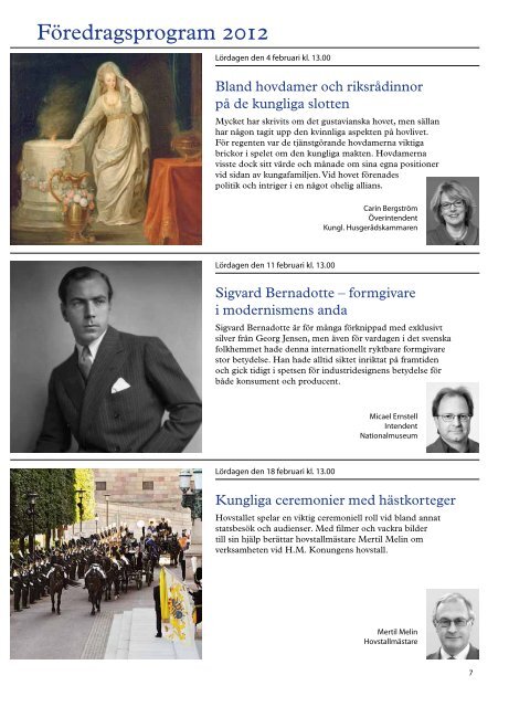 Slottet som historisk scen Program 2012 - Sveriges Kungahus