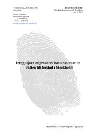 Irreguljära migranters bostadssituation - Rosengrenska Stiftelsen