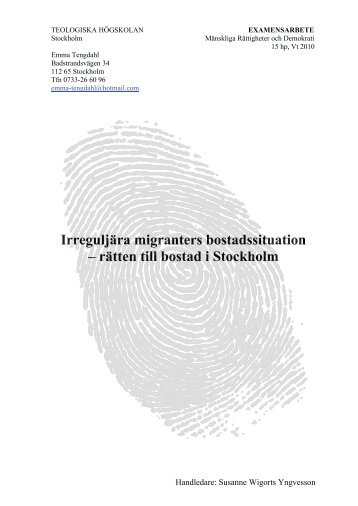 Irreguljära migranters bostadssituation - Rosengrenska Stiftelsen