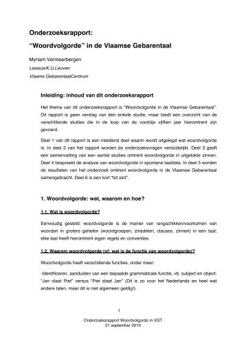 Onderzoeksrapport woordvolgorde-21.9.2010 - Vlaams ...