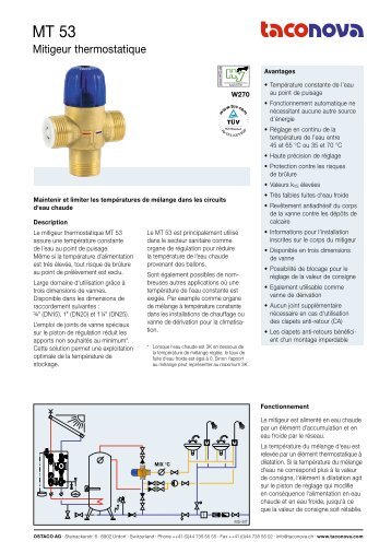 Mitigeur thermostatique - Taconova