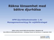 Räkna lönsamhet med bättre djurhälsa - Svensk Mjölk