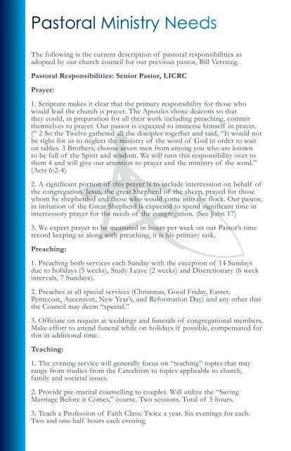 Brochure 1 - Langley Immanuel Christian Reformed Church