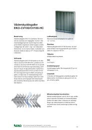 Produkten/Drift- och skötselinstruktion - EKO Ventilationsdetaljer