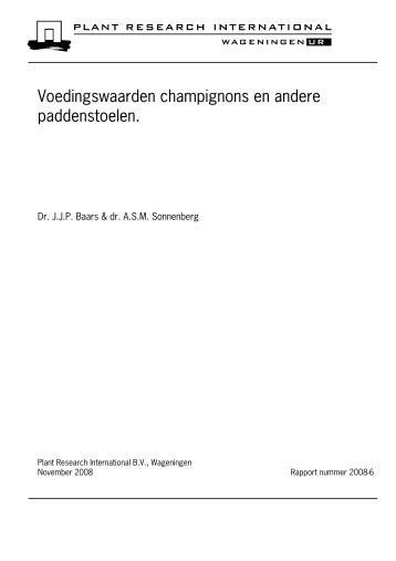 Rapport 2008-6 Voedingswaarden paddenstoelen DEF