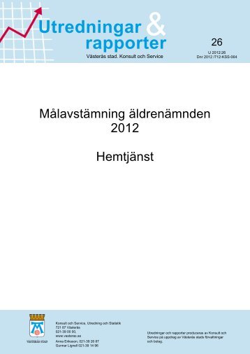 Brukarundersökning Målavstämning 2012 ... - Västerås stad