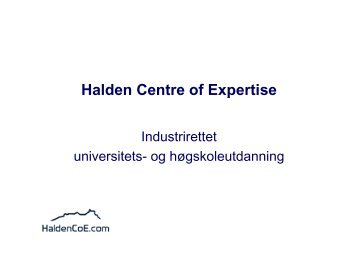 The Halden Centre of Expertise Cluster - Forskningsparken